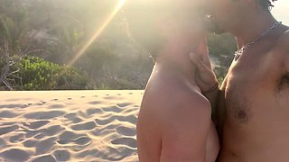 Hiding at first, then exposing ourselves naked and cumming on a Spanish beach
