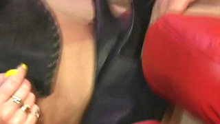 Kinky German whores getting DPed in intense group sex action