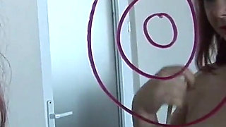 Big Boobs MILF Roxanne Milking on Mirror