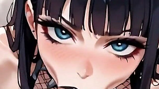 Animeai Rocker Girl Gives a Blowjob to a Stranger and Swallows His Semen
