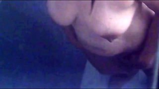 Natural busty spycam shower