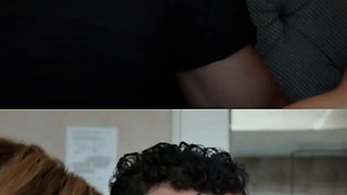 Nicole Doshi and Kazumi Double Blowjob Alex Jones HUGE Cock