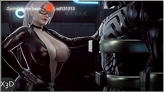 Rips Catwoman's Mouth And Pussy With His Huge Cock