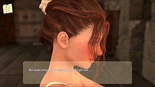 Hot brunette with big boobs and a perfect butt in a 3D adventure