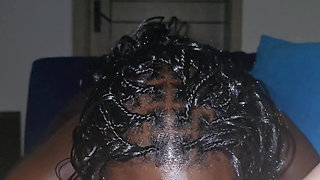 Close-up Blowjob and Cumshot with a Beautiful Ebony Babe