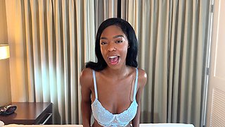 Ebony hotties deliver sensual interracial POV cum passion