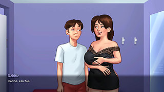 Nymphomaniac stepmother can't stand the urge to have sex, and ends up fucking the tenant all the time until he runs out of cum in his balls