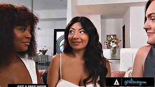 Big-Tits Cami Strella Surrenders to Freya Parker and Avery Jane in Steamy 3-Way Tempt