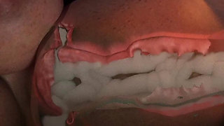 Conan’s Monster Cock in Astrio’s Ass Pussy Creampie Finish - Squeezing Her Huge Tits the Whole Time