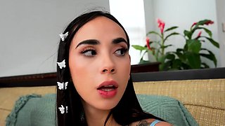 Brunette dominatrix punishes big boobed blonde Bibi Miami