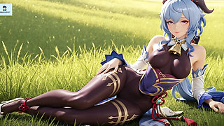 Genshin Impact Ganyu animated anal footjob titjob crampie