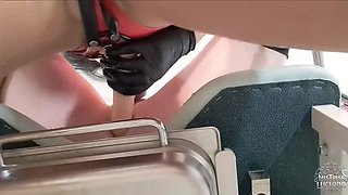 MistressLuciana fucks my asshole on the gynecological chair