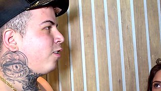 Cuckold humiliated by real BBC while fucking his blonde