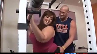 Fat Whore gets fucked hard at workout: Blowjob, Doggy  Cowgirl Porn