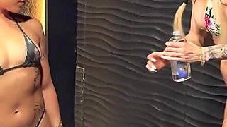 Oil Sex Wrestle: Kiara Star Vs Mars Solo - Sex Fight, Oil Wrestling, Oil Fetish, Topless, Asian, Scissorhold, Scissoring, Pigtai