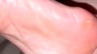 Cum on Mature Granny Rough Soles and Ass