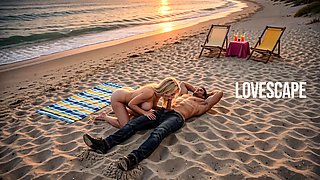 Blonde Sucks Cock On The Beach (AI)