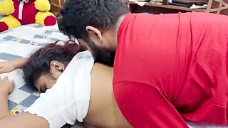 Step Sister and Step Brother Part 1: Hot Hard Romance in Bedroom with Long Lip Lock