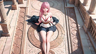 Pink Hair Maid Fantasy From Ethereal Underwater Temple to Private Bedroom, Graceful Stance to Lazy Kneel