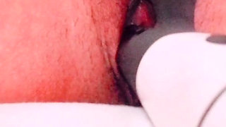 Asian teen loves playing her pussy with vibrator alone