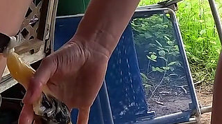 Ballbusting Training by Muscular Woman - Slow Motion