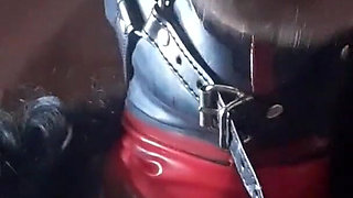 17 minutes of hogtied extreme blowjob and deepthroat with massive oral creampie