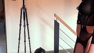 Cross-tied Slave Fucks Me to Orgasm with a Mouth Dildo While I Slap His Cock