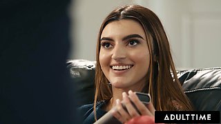 ADULT TIME - Sex Addict Babe Julia James SQUIRTS On Stepdad By Accident During Sneaky Masturbation: Porn