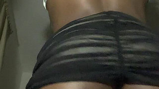 Hot Sexy Dance Ebony Teen Teasing with Oily Wet Pussy Shows in Mini Skirt
