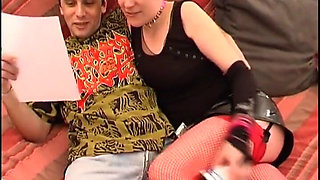 Wild Slut with Mohawk Masturbates with Dildo