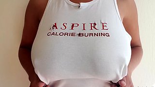 Big boobs have solo masturbation