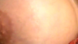 Red Lace Lingerie Pee Fetish - Big Tits Teasing and Messy Bathroom Play