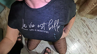 Smoking, Masturbation & Triple Facial on My Pantyhose & Shirt - Hardcore Fetish Play