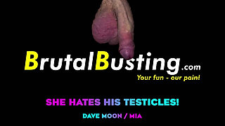 She Totally Hates His Balls!! Kicking, Stomping with Dirty Soles on Testicles!