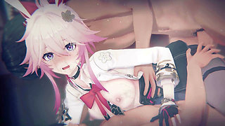 Honaki Star Rail - Ahas Cruel Joke Evanescia Broken POV Sandwich DP Tied up 4k60fps
