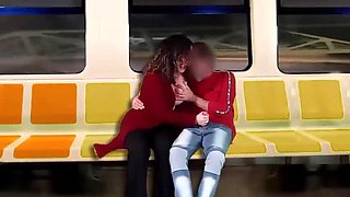 My Hubby Films Me Jerking Off A Stranger On The Train - LadyRoma Latina MILF Public Handjob