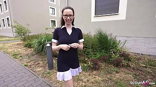 Skinny German Student Ronya Rabe Gets Hard Creampie Casting Fuck