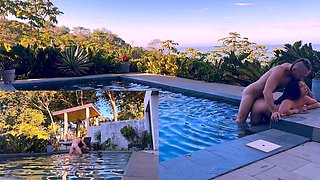 outdoors ASSFUCKING and Blowjob at the pool