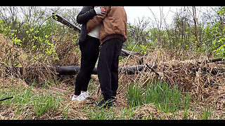 Curvy Wife Fucked in the Rain and Cum on Her Bush