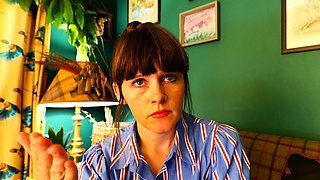 Cute curly brunette solo webcam masturbation