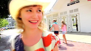 Two Blonde Teens On Beach Go To Hotel With Studs