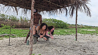 Riding Two Tight Little Asses on the Beach in Salvador