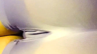 Perfect Cameltoe in Tight Purple Yoga Shorts