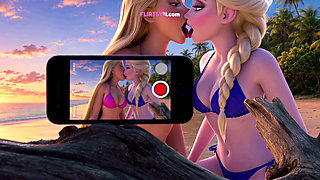 Rapunzel and Elsa Were Stranded on a Deserted Island, and With Nothing Else to Do, They Took Turns Licking Each Other's Pussies