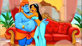 Princess Jasmine pussy rubs magic lamp for hot hentai pleasure - Octopussy cartoon sex parody