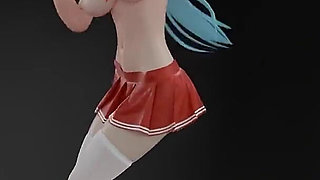 [mmd] Chocolate Cream Jk; Sexy College Girl Uniform; Ultra-short Skirt; White Stockings; Red-soled High Heels