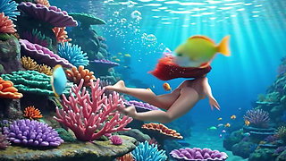 Sensual Mature Ariel Explores Her Magical Underwater Grotto with Long Human Legs and Graceful Poses in Fantasy