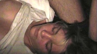 jerks on her face while mom sleeps son