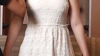 Curvy big boob flexi teen doll stretched