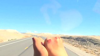 Flexible foot fetish masturbating with feet and hands